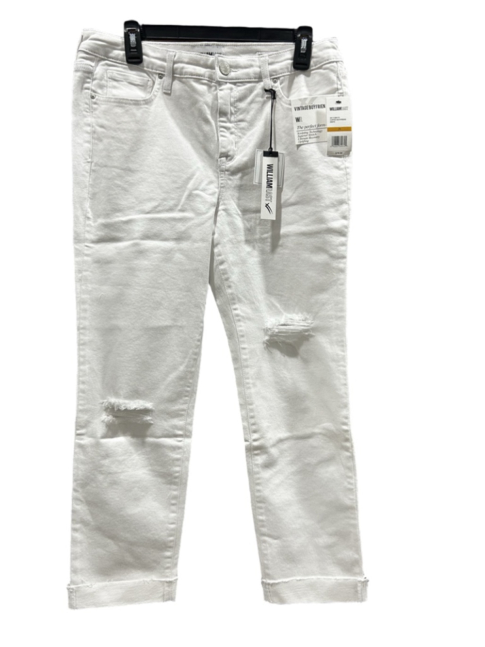 NWT William Rast Women's Misses Vintage Cuffed Boyfriend Jean, White, 25 regula